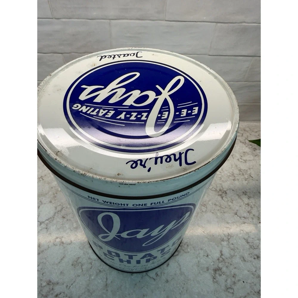 VINTAGE - Jay's Potato Tin, 11.5 In‎ Tall